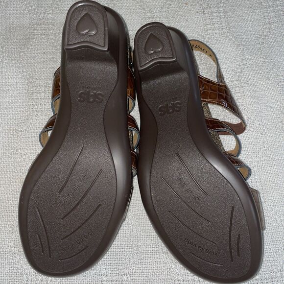 SAS Women’s Strappy Sandals Size 8.5 M Brown Leather Outdoors Going Out Party - Picture 6 of 12
